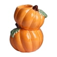 thumbnail image 5 of Luckky Thanksgiving Pumpkin Shaped Ceramic Candle Holder, Fall Harvest Candlestick for Tealight Votive & Pillar Candles, Autumn Table Centerpiece, Mantel Shelf Farmhouse Home Decor, 5 of 6
