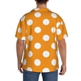 thumbnail image 3 of Wukai Orange And White Polka Dot Men's Casual Short-Sleeve Button Down Shirt,Cuban Shirts for Men,Mens Short Sleeve Dress Shirts-Small, 3 of 5
