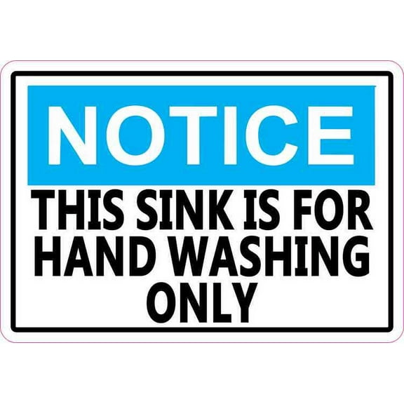 5inx3.5in Notice Hand Washing Only Sticker Vinyl Sink Decal Sign Stickers