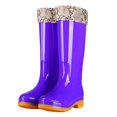 thumbnail image 6 of Taqqpue Women's Rain Boots Plus Size Knee High Fleece Lined Warm Thick Sole Mid Heel Waterproof Long Boots for Women Size 5-10.5 Non-Slip Waterproof Garden Shoes Outdoor Wet Weather, 6 of 6