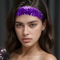 thumbnail image 2 of Unique Bargains 1 Pc Stretch Sequins Headbands for Women Purple, 2 of 6