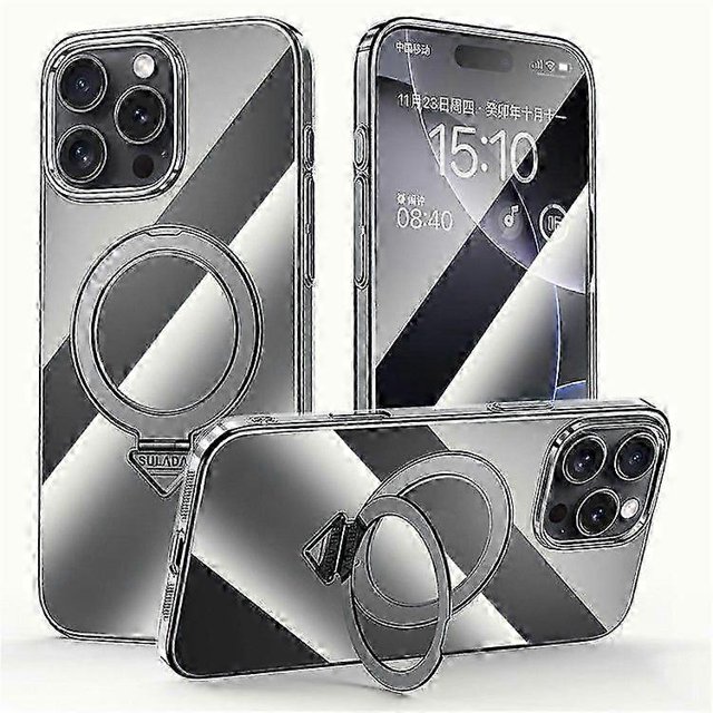 For iPhone 16 Pro Case Compatible with MagSafe Kickstand Clear PC Phone Cover