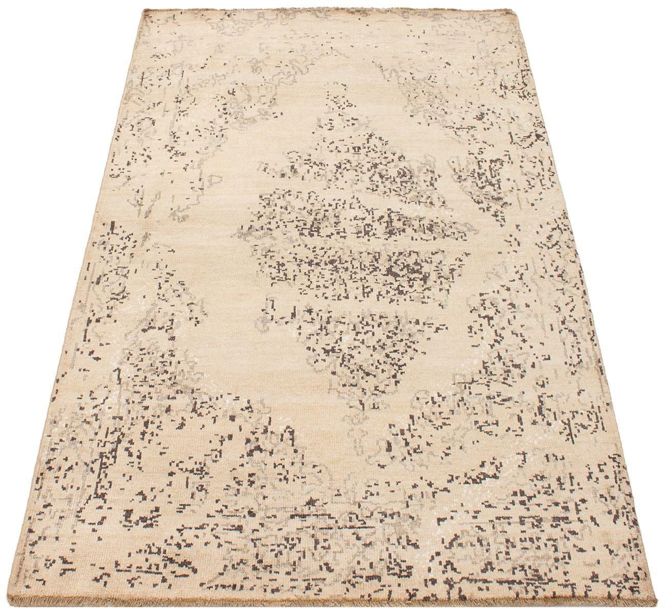 ECARPETGALLERY 5'4" x 7'3" Transitional Finest Oushak Hand-knotted Area Rug for Living Room, Dining Room and Bedroom in Ivory