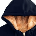 thumbnail image 5 of UAMVSH Women's Casual Full Zip up Sherpa Lined Hoodie Sweatshirts Warm Winter Fleece Long Sleeve Jacket Coat with Pockets(X-Large,Dark Blue), 5 of 5