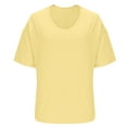thumbnail image 4 of Women's Tops, Women Fashion V-Neck Half Sleeves Oversized T Shirt Solid Casual Loose Basic Tops, 4 of 6