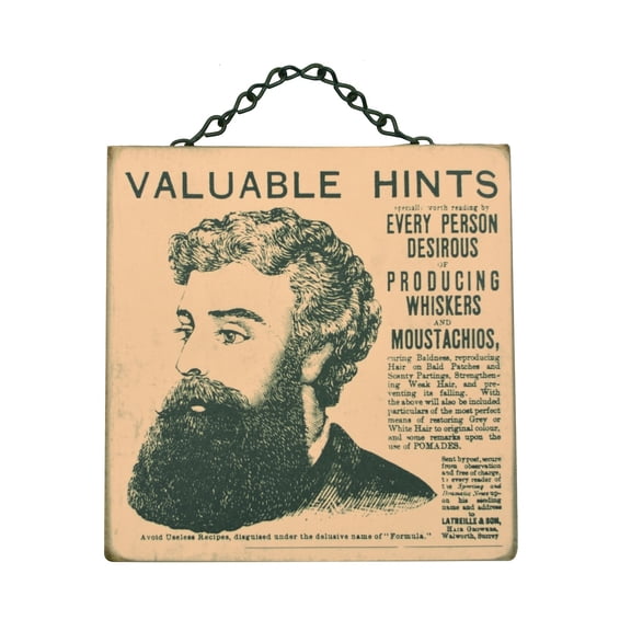 News Ad Curing Mens Hair Growth Vintage Hanging Wooden Barbershop Sign Bathroom Home Decor