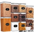 thumbnail image 1 of Recipientes herméticos grandes para almacenar alimentos con tapas, paquete de 10 recipientes para almacenar cereales, organizadores de despensa sin BPA y almacenamiento para harina, azúcar y arroz, 1 of 7