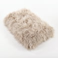 thumbnail image 4 of Saro Lifestyle Throw Blanket with Faux Mongolian Fur Design Ivory, 4 of 5