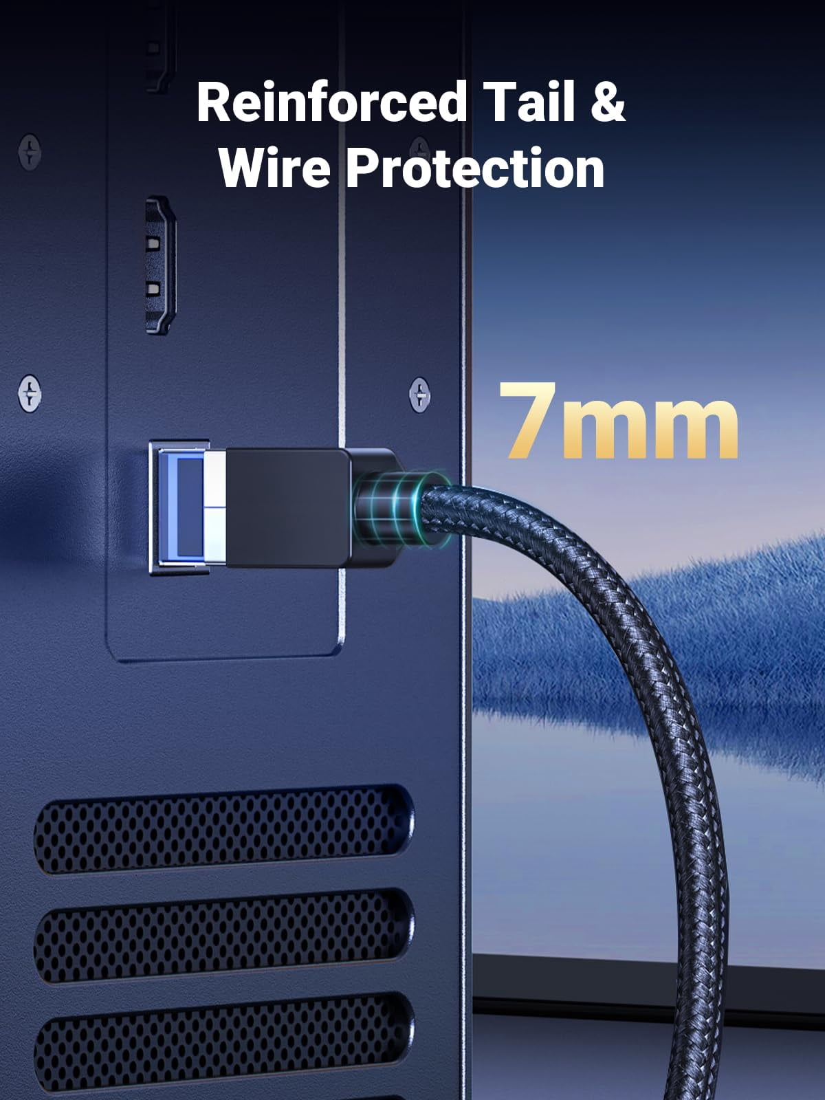 Câble Ethernet CAT8 1m - 40Gbps, 2000MHz - Double Blindage, Plat - Pour Gaming 4K, Routeur, PC (Blanc) - 6