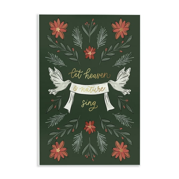 Stupell Industries Xmas Let Heaven Sing Holiday Painting Unframed Art Prints Wall Art, 10 x 15