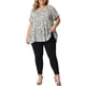 thumbnail image 2 of Blusa de peplum con volantes en las mangas y cuello redondo para mujer de tallas grandes Agnes Orinda 2X blanca, 2 of 6