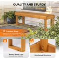 thumbnail image 5 of VINGLI Outdoor Wooden Bench Porch Bench, Wood Patio Garden Bench Weatherproof Outdoor Backless Bench for Backyard, Poolside, Entryway, 5 of 7