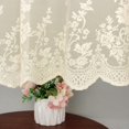 thumbnail image 5 of EFINNY Beige Lace Short Curtain for Kitchen Window Jacquard Floral Sheer Curtain Valance for Small Window Rod Pocket Top Tulle 1 Piece, 5 of 6