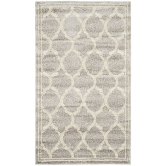 SAFAVIEH Amherst Wendy Geometric Area Rug, Light Grey/Ivory, 3' x 5'