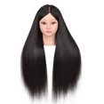 thumbnail image 2 of Modelo de cabeza de peluquero, aprendiz de cabello real completo, cabeza de peluca rizada, práctica de trenzado de cabello en espiral, cabeza de modelo de muñeca de maquillaje, 2 of 2