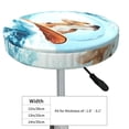 thumbnail image 4 of Lsque dog surfing on surfboard Pattern Round Bar chair cushion covers Velvet Fabric Premium Comfort Protects from Scratches and Stains for 14-17 Inch Chair-12 inch, 4 of 7