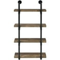 thumbnail image 3 of Pemberly Row Traditional Wood 24" Wall Shelf in Black and Rustic Oak, 3 of 6