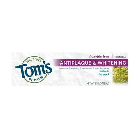 Toms du Maine Antiplaque Et Dentifrice blanchissant, Fenouil - 5.5 Oz, 6 Pack