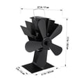 thumbnail image 3 of UPGRATOR Log Burner Fans Stove Fan Heat Powered Temperature Resistant Heat Fan 1Pcs, 3 of 7