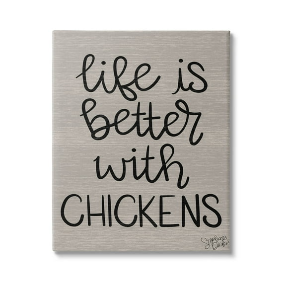 Stupell Life Better With Chickens Farmhouse Inspirational Painting Gallery Wrapped Canvas Print Wall Art