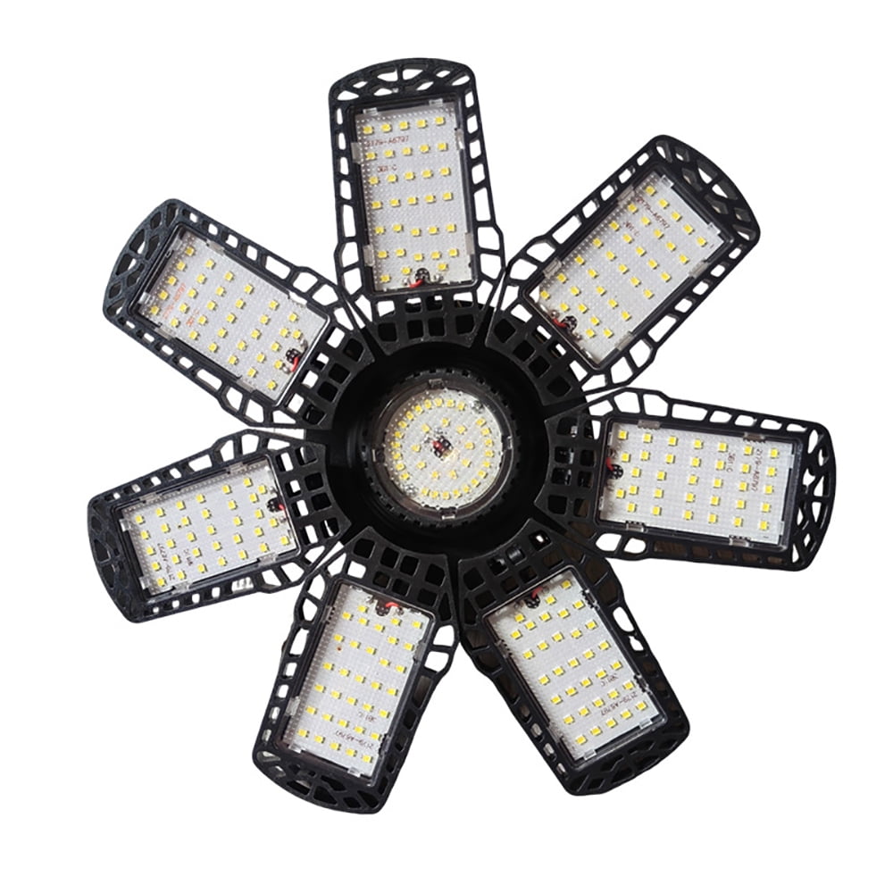 Garage Lights, 2 Pack Super Bright 38000LM LED Garage Ceiling Light, 300W LED Shop Lights with 7 Deformable Panel, Basement Barn Ceiling Lights for E26/E27