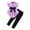 Purple, variant on WRKEKC Girls 2 Piece Outfits Short Sleeve Round Neck Ruffled Top with Flutter Sleeve and Pants Set for 2-7 Years