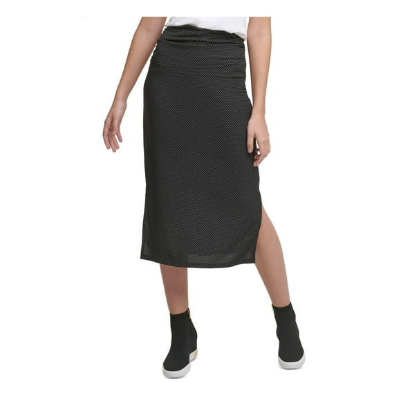 DKNY Jupe Crayon à Pois pour Femmes, Noir, 28