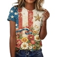 thumbnail image 2 of Domuza Woman 250 Anniversary Usa Shirt American Flag Graphics Short Sleeve Tops Casual Crew Neck Tee Shirts Summer 2026 Comfort Clothing Watermelon Red XXXL, 2 of 5