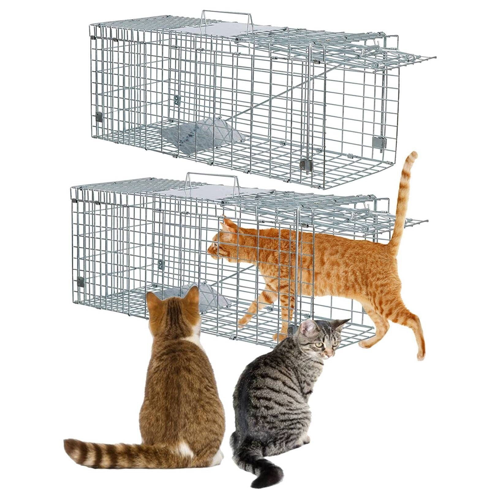 Live Animal Trap 24x8x7 Humane Cat Trap Cage for Stray Cats Raccoon  Chipmunks Opossum Squirrel Chicken Mole Gopher Rabbits Skunk (1 Pack)