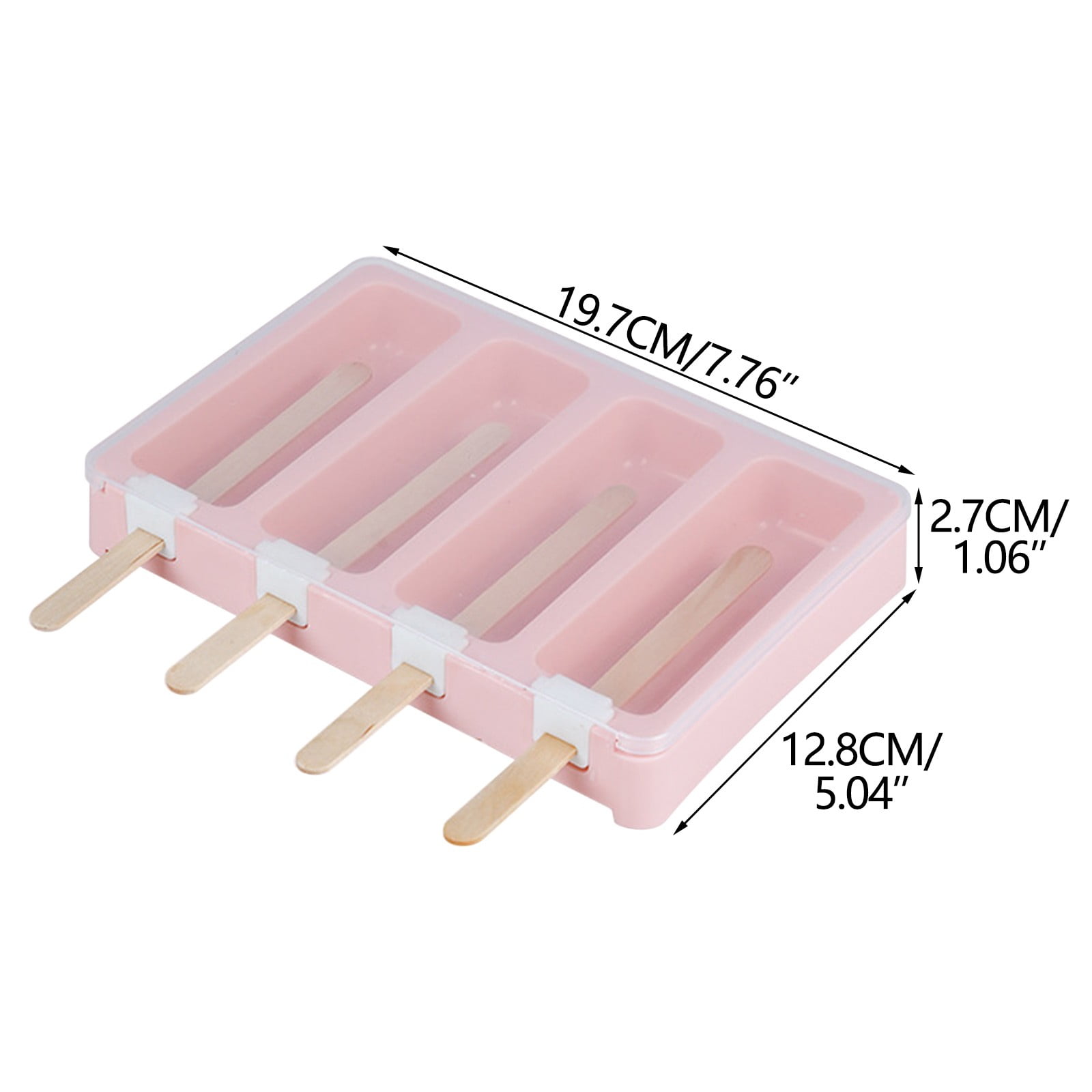 Silicone Popsicle Molds 4 Cavities Large Cakesicles Silicone Mould Diamond  Cakesicle Mold Bpa Free Homemade Cake Pop Mold with Lid & 100 Wooden Sticks