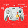 thumbnail image 3 of OLD SKOOL FALCON WIRELESS CONTROLLER FOR GAMECUBE - SIlver, 3 of 5