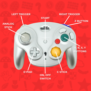 OLD SKOOL FALCON WIRELESS CONTROLLER FOR GAMECUBE - SIlver