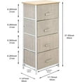 thumbnail image 3 of 4-Tier Dresser Tower, Fabric Drawer Organizer With 4 Easy Pull Drawers With Metal Frame,Wooden Tabletop For Living Room, Closet, Linen/Natural, 3 of 14