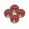 thumbnail image 7 of 13 Inch Round Placemats Set of 4, Red Christmas Non Slip Heat Insulation PP Table Mats, Xmas Tree Ball Snowflake Winter Gifts Washable Place Mats for Kitchen Dining Party Table Decor, 7 of 7