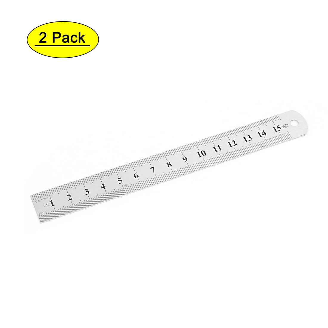 Details about   Straight Ruler 15cm 6 Inch Stainless Steel Measuring Tool with Hanging Hole 2pcs