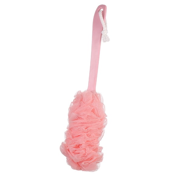 Loofah Stick, Loofah Shower Back Scrubber, Bath Sponge With Handle, Pe Loofah With Soft Mesh - pink