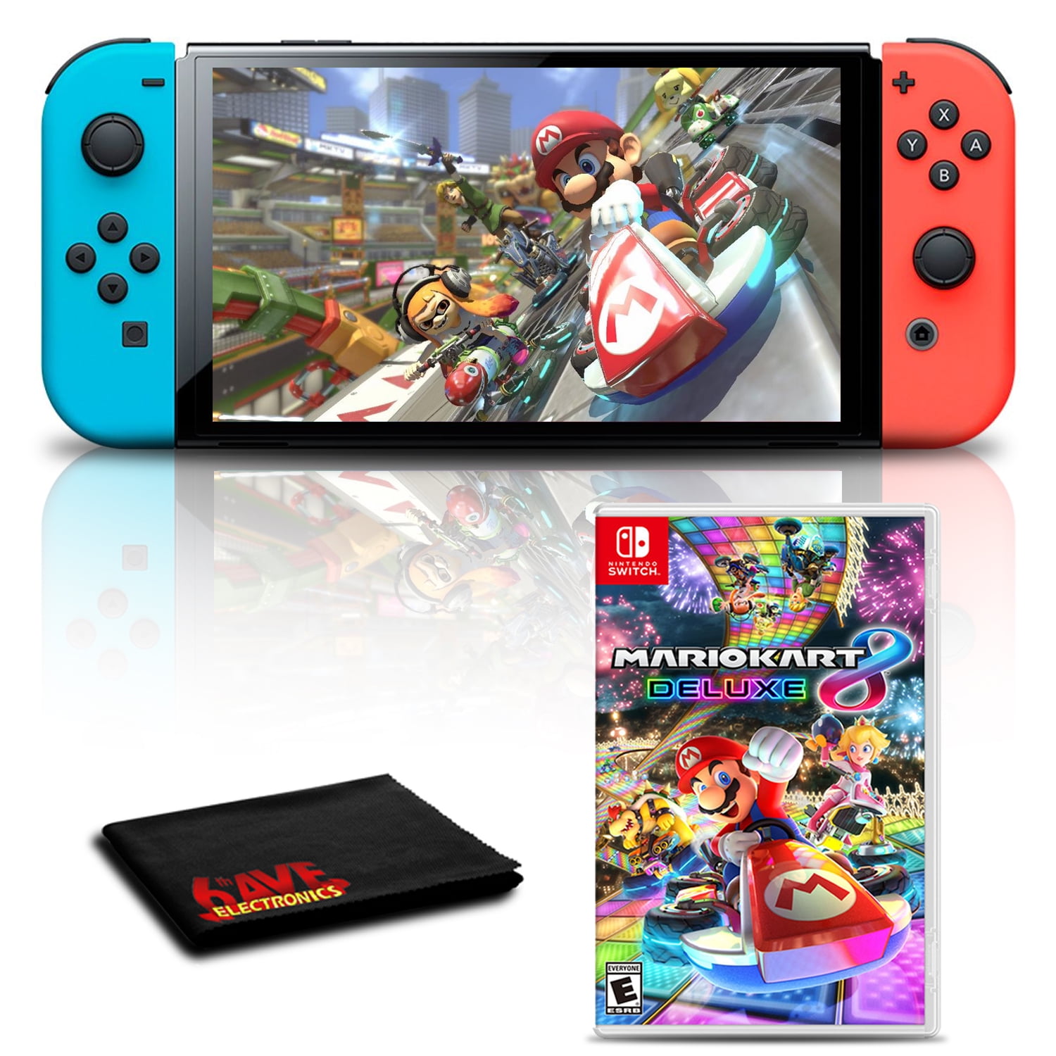 Nintendo Switch OLED Neon Blue/Red with Mario Kart 8 Deluxe Game