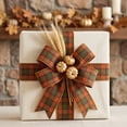 thumbnail image 5 of Cadancy Thanksgiving Ribbon 15ft Plaid Pattern Fabric Ribbon Wired Edge for Gift Wrapping Crafts Bow Making Wreath Seasonal Handmade Project Fall Decor, 5 of 6