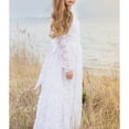 thumbnail image 3 of Little Girls Wedding Hollow Lace Long Dress F716 Sizes Up to 12, 3 of 7