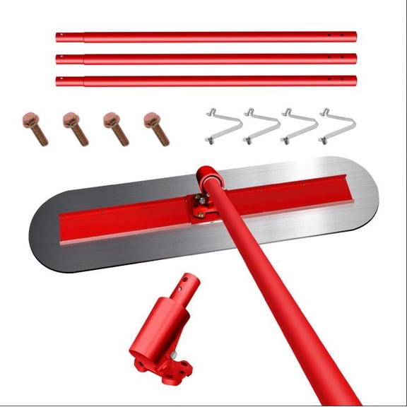 Muweixin 47.2in Concrete Bull Float, Adjustable Angle Concrete Trowel with 213.7in Total Reach, for Driveway, Sidewalk Concrete Finishing Projects