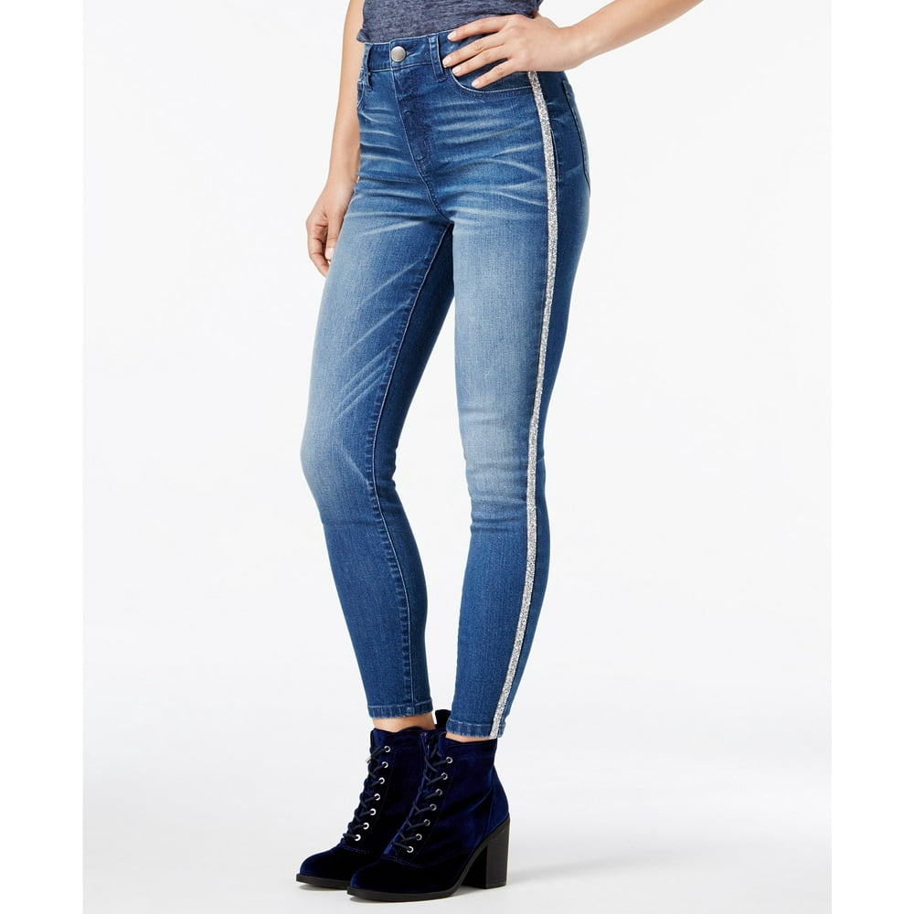 Tinseltown Tinseltown Juniors' GlitterStripe Skinny Jeans Medium