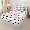 thumbnail image 2 of Manfei Initial Lettering K Zipper Twin Comforter Sets with Fitted Sheet and 2 Pillowcases,Dreamy Princess Bows Zipper Bedding Set,Pink Reversible,4pcs, 2 of 7