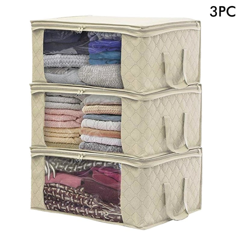 Foldable Large Capacity Clothes Storage Bag Organizer with Reinforced