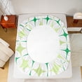 thumbnail image 5 of Manfei Colorful Stars Twin Sheet Sets 3pcs, Modern Geometric Art Twin Fitted Sheet, Abstract Green White Flat Sheet, Super Cozy Room Decor, 5 of 7