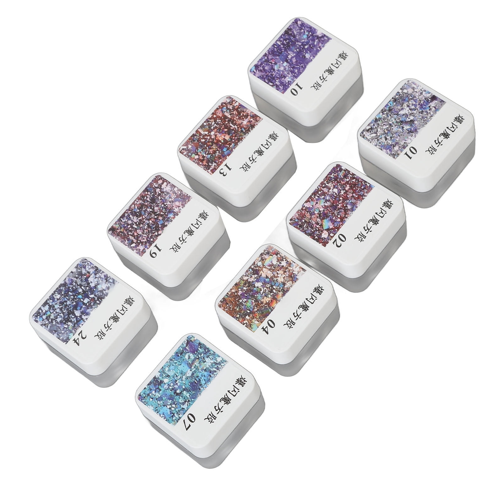 BIMZUC Nail Polish Glue Set 8 Colors Glitter Sparkling Sequins Nail Art Gel Paint Kit for Nail Salon, Long-Lasting UV LED Curing Required, DIY Home Manicure Decoration (4.72 inches / 12 cm)