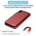 thumbnail image 3 of Samsung Galaxy A11 Wallet Case, Takfox Shockproof PU Leather Case with Card Pockets 3 Cards Slots Cash ID Card Flip Phone Cases Cover Kickstand Magnetic Hard Cases For Galaxy A11 US Version, Wine Red, 3 of 7