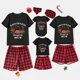 thumbnail image 1 of Pijamas familiares a juego de Navidad, conjunto de Pijamas cortos negros de Dachshund a través de la nieve, 1 of 3