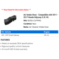 thumbnail image 2 of Air Intake Hose - Compatible with 2011 - 2017 Honda Odyssey 3.5L V6 2012 2013 2014 2015 2016, 2 of 2