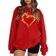thumbnail image 1 of Bmisegm Femmes Long Arbre Feuille d'Érable Décontracté Quotidien Col Rond Sweat à Capuche Sans Capuche Hauts Chandails en Molleton Décontractés pour Femmes Rouge L, 1 of 3