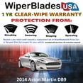 thumbnail image 2 of 2014 Aston Martin DB9 Beam Wiper Blades Wipers w/1yr Warranty (Set of 2) (WiperBladesUSA), 2 of 5